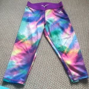 ADIDAS Tech Fit Rainbow Leggings, cropped length, amazing condition, size small
